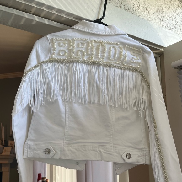 BRIDE White Denim Fringe Jean Jacket - Picture 5 of 7